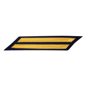 Coast Guard CPO Hash Marks: Gold Lace on Blue, Set of 2