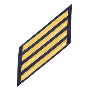 Coast Guard CPO Hash Marks: Gold Lace on Blue, Set of 4