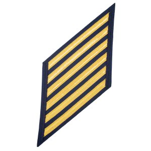 Coast Guard CPO Hash Marks: Gold Lace on Blue, Set of 6