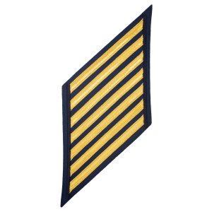 Coast Guard CPO Hash Marks: Gold Lace on Blue, Set of 7
