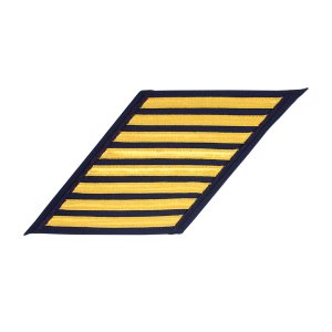 Coast Guard CPO Hash Marks: Gold Lace on Blue, Set of 8