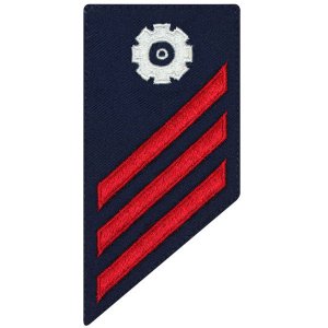Coast Guard E3 Rating Badge: MACHINERY TECHNICIAN, BLUE