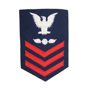 Coast Guard E6 Rating Badge: AVIATION ELECTRICIAN, Blue