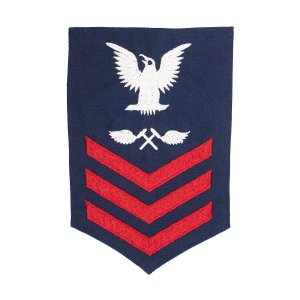 Coast Guard E6 Rating Badge: AVIATION STRUCTURAL MECHANIC, Blue