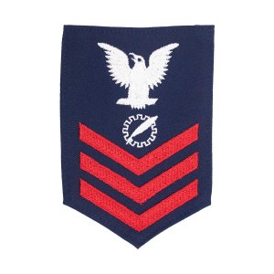 Coast Guard E6 Rating Badge: DATA PROCESSING TECHNICIAN, Blue