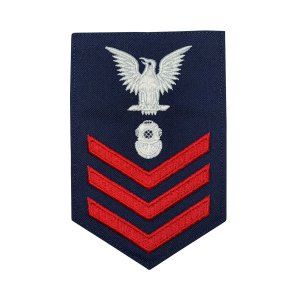 Coast Guard E6 Rating Badge: Diver, Blue