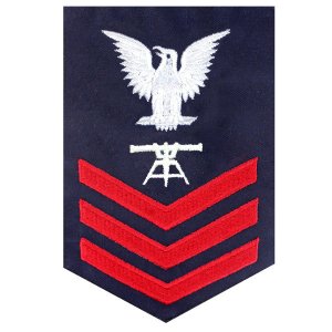 Coast Guard E6 Rating Badge: FIRE CONTROL TECHNICIAN, Blue