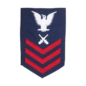 Coast Guard E6 Rating Badge: GUNNERS MATE, Blue