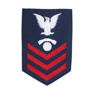 Coast Guard E6 Rating Badge: Information Specialist, Blue