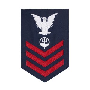 Coast Guard E6 Rating Badge: MARINE SCIENCE TECHNICIAN, Blue