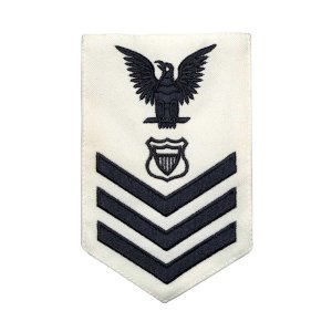 Coast Guard E6 Rating Badge: Maritime Enforcement, White CNT