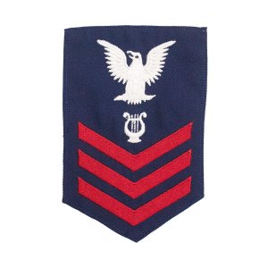 Coast Guard E6 Rating Badge: MUSICIAN, Blue
