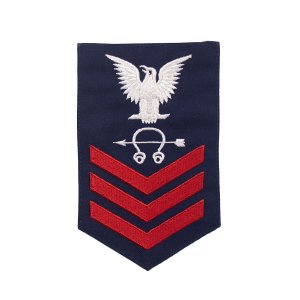 Coast Guard E6 Rating Badge: Sonar Technician, Blue