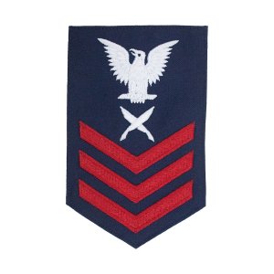 Coast Guard E6 Rating Badge: YEOMAN, Blue