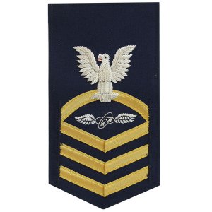 Coast Guard E7 Rating Badge: Avionics Electrical Technician, blue