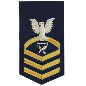 Coast Guard E7 Rating Badge: Culinary Specialist, blue