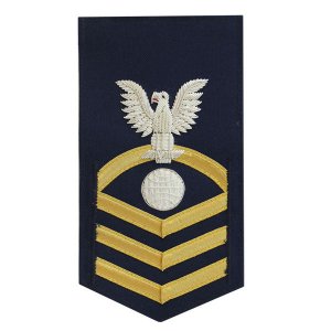 Coast Guard E7 Rating Badge: Electrician Mate, blue