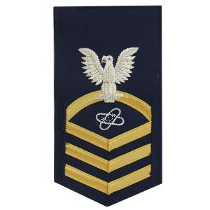 Coast Guard E7 Rating Badge: Electronic Technician, blue
