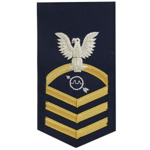 Coast Guard E7 Rating Badge: Operations Specialist, blue