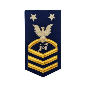 Coast Guard E9 Rating Badge: Public Affairs Specialist, blue