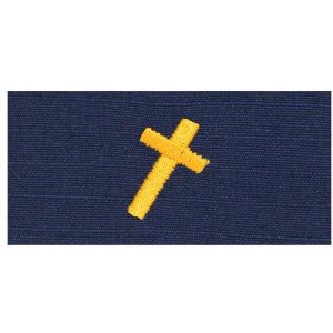 Coast Guard Embroidered Collar Device: Christian Chaplain, Ripstop fabric