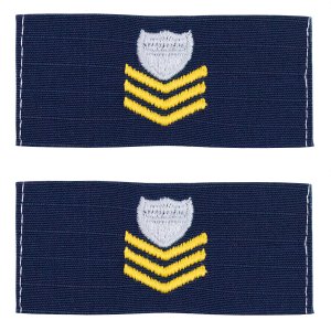 Coast Guard Embroidered Collar Device: E6 Petty Officer, Ripstop fabric