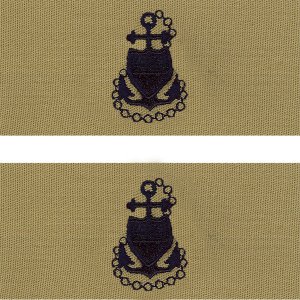 Coast Guard Embroidered Collar Device: E7 CPO, desert