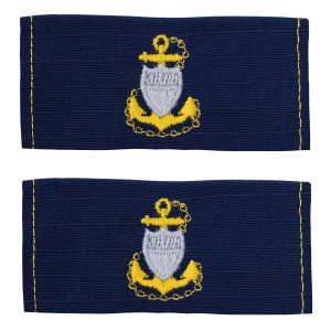 Coast Guard Embroidered Collar Device: E7 CPO, Ripstop fabric