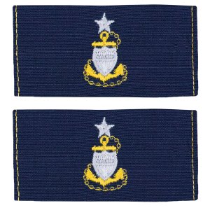 Coast Guard Embroidered Collar Device: E8 CPO: Senior, Ripstop fabric
