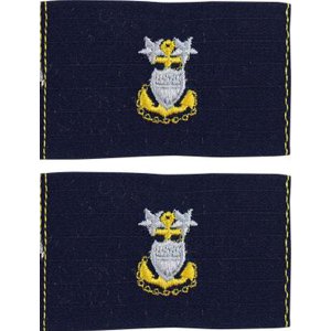 Coast Guard Embroidered Collar Device: E9 CPO: Master, Ripstop fabric