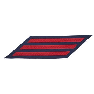 Coast Guard Hash Marks: Enlisted, Red on Blue Serge, Set of 3