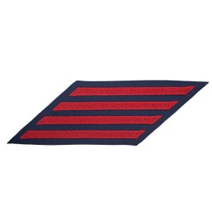 Coast Guard Hash Marks: Enlisted, Red on Blue Serge, Set of 4