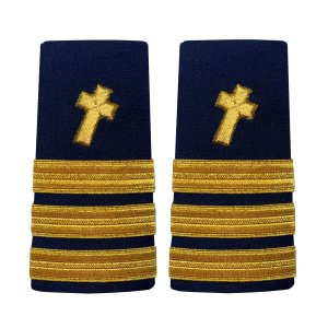 Coast Guard Shoulder Board: Enhanced Commander Christian Chaplain