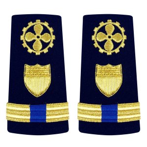 Coast Guard Shoulder Board: Enhanced Warrant Officer 4 Marine Safety Specialist Engineer, Female