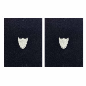Coast Guard Sleeve Device: White Shield on Black Melton