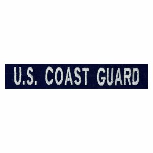 Coast Guard Tape: US Coast Guard, white embroidered on Ripstop