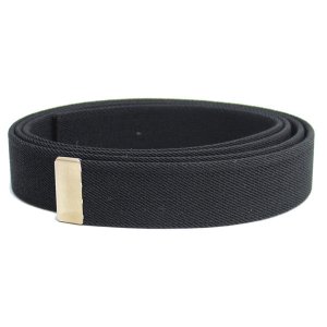 Coast Guard Auxiliary Belt, black elastic with satin silver tip