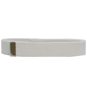 Coast Guard Auxiliary Belt: Cotton Web with Silver Mirror Tip, white
