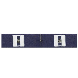 Coast Guard Auxiliary Collar Device: Double Silver bar and Black A, Ripstop fabric