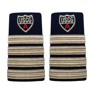 Coast Guard Auxiliary Enhanced Shoulder Board: DC (4 Stripes & Red