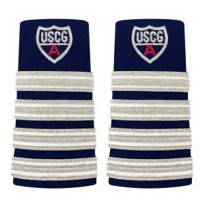 Coast Guard Auxiliary Enhanced Shoulder Board: DC, 4 STRIPES & RED