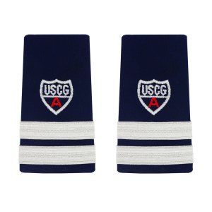 Coast Guard Auxiliary Shoulder Board: Enhanced ADSO 2 Stripes & Red A, Female