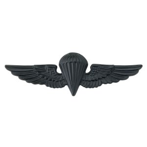 Marine Corps Badge: Parachutist, regulation, black metal
