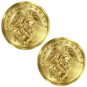 Marine Corps Button: 27 Ligne Screw Back, 24K Gold Plated