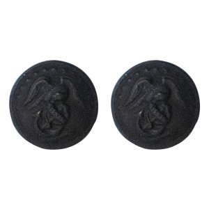 Marine Corps Button: 27 Ligne Screw Back, black buttons