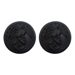 Marine Corps Button: 40 Ligne, black plastic