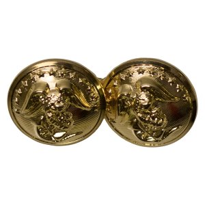 Marine Corps Button Set: 27 Ligne with Gold linked chain, 24K Gold Plated