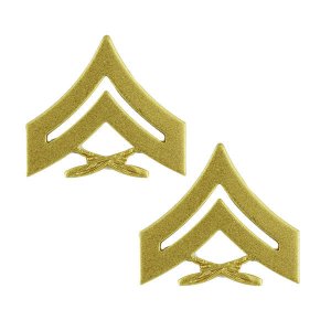 Marine Corps Chevron: Corporal, satin gold