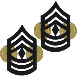 Marine Corps Chevron: First Sergeant, black metal, solid brass