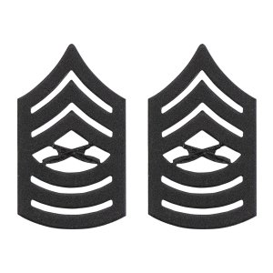 Marine Corps Chevron: Master Sergeant, black metal, solid brass